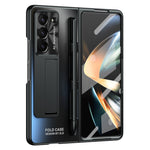 Samsung Galaxy Z Fold6 5G AG-skal, stativ, matt PC-mobilskal med härdat glas / styluspenna