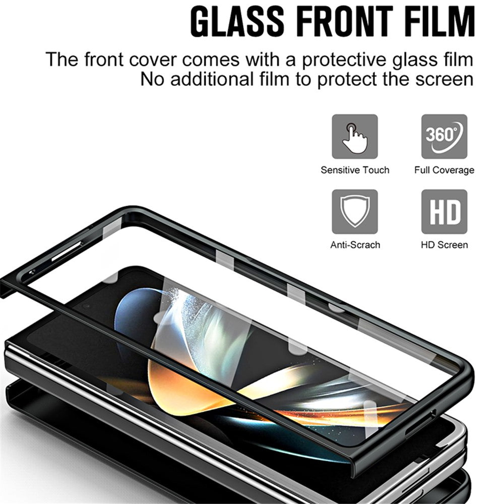 Samsung Galaxy Z Fold6 5G AG-skal, stativ, matt PC-mobilskal med härdat glas / styluspenna