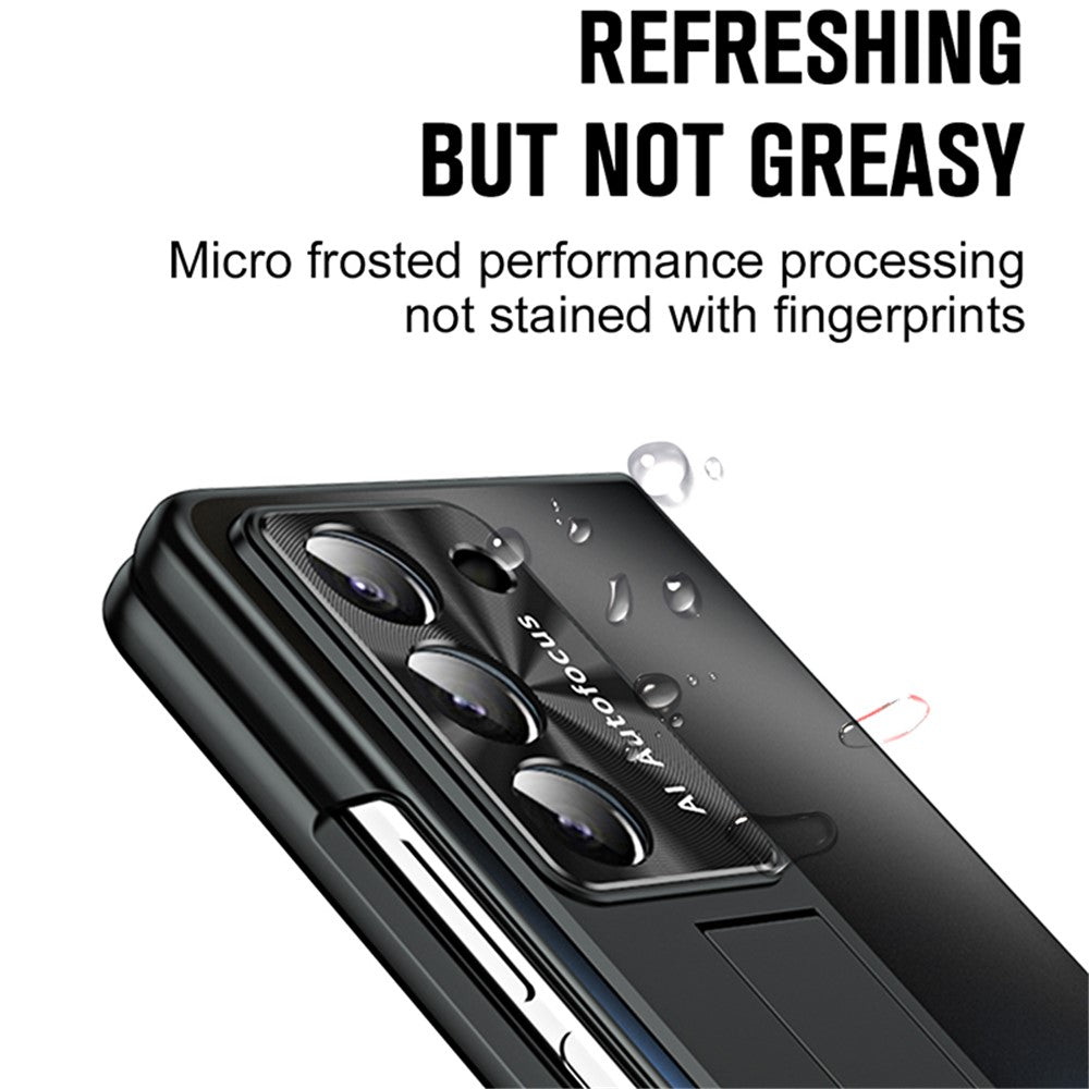 Samsung Galaxy Z Fold6 5G AG-skal, stativ, matt PC-mobilskal med härdat glas / styluspenna