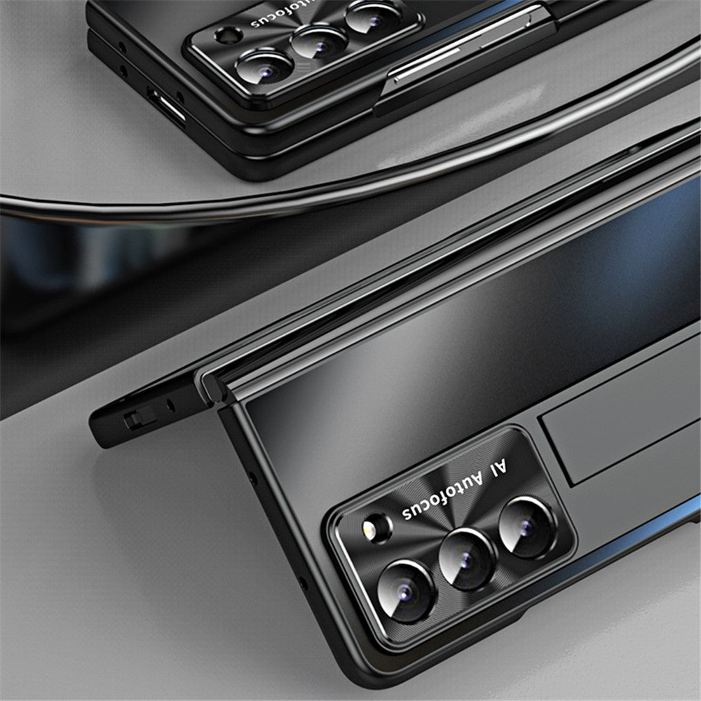 Samsung Galaxy Z Fold6 5G AG-skal, stativ, matt PC-mobilskal med härdat glas / styluspenna