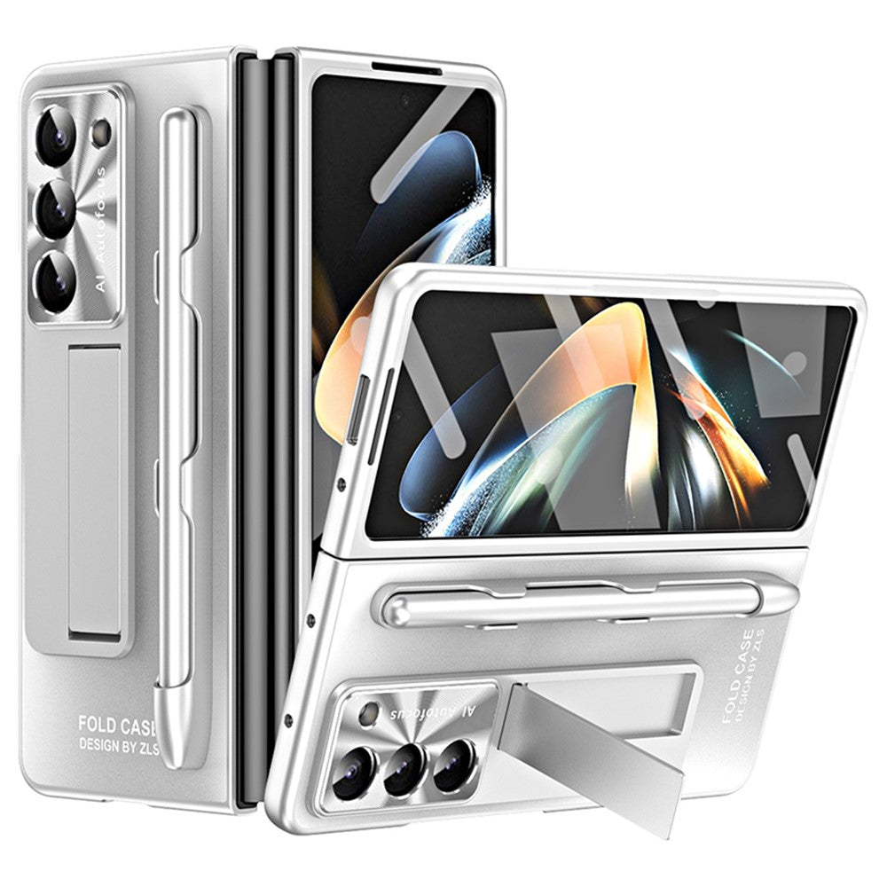 Samsung Galaxy Z Fold6 5G AG-skal, stativ, matt PC-mobilskal med härdat glas / styluspenna