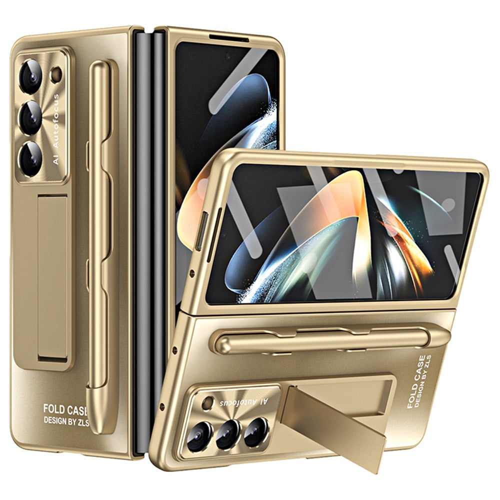 Samsung Galaxy Z Fold6 5G AG-skal, stativ, matt PC-mobilskal med härdat glas / styluspenna
