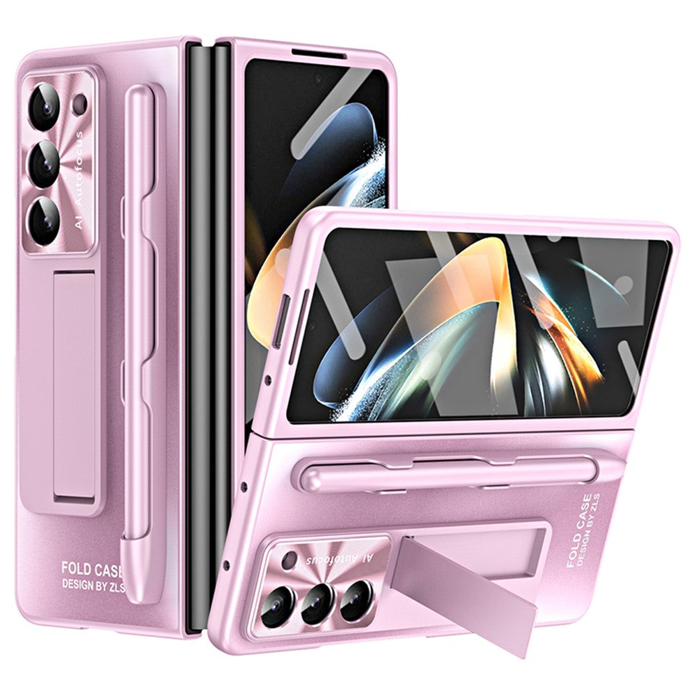 Samsung Galaxy Z Fold6 5G AG-skal, stativ, matt PC-mobilskal med härdat glas / styluspenna