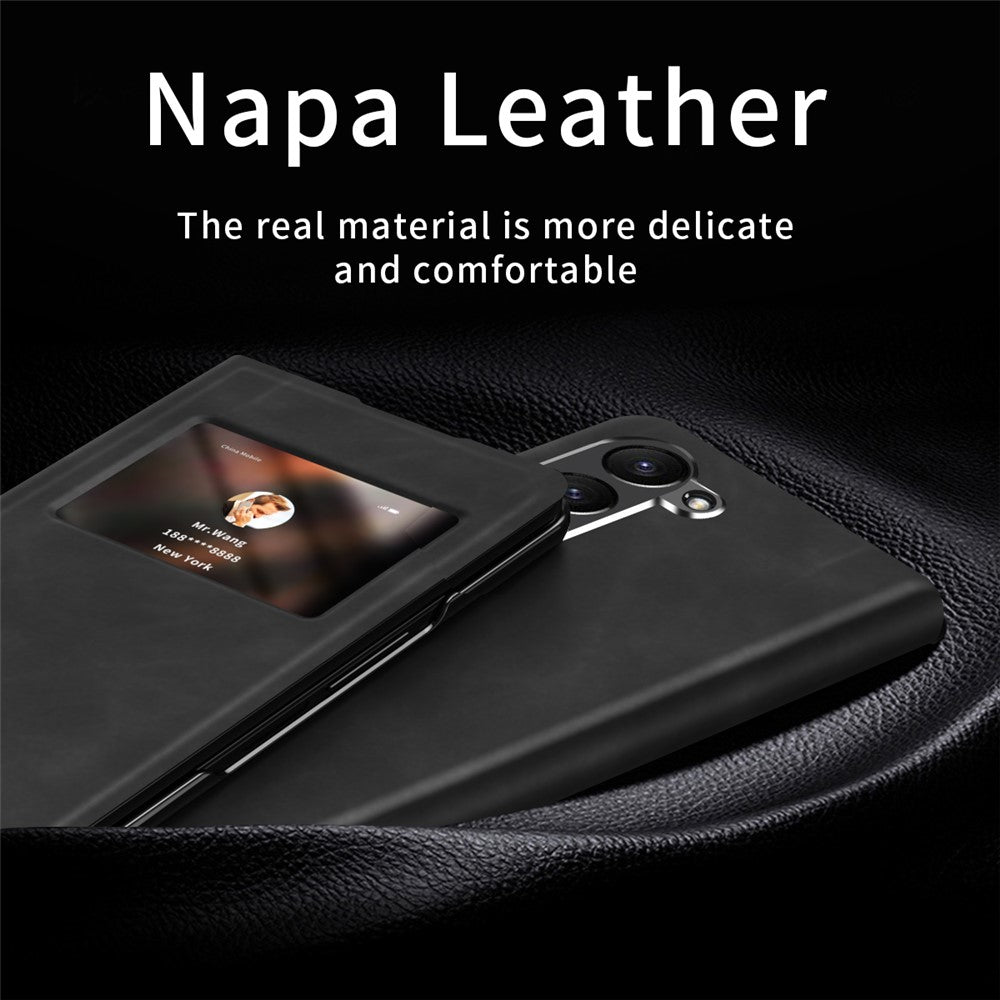 For Samsung Galaxy Z Fold6 5G Case View Window PU Leather Phone Cover