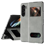 For Samsung Galaxy Z Fold6 5G Case View Window PU Leather Phone Cover