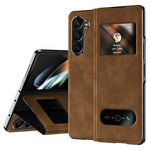 For Samsung Galaxy Z Fold6 5G Case View Window PU Leather Phone Cover