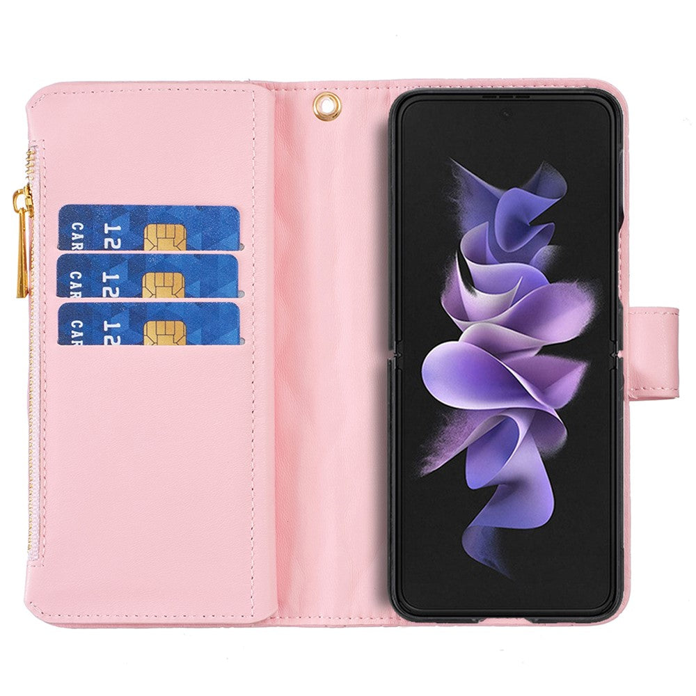 BINFEN COLOR til Samsung Galaxy Z Fold6 5G etui PU-læder lynlåslomme telefoncover