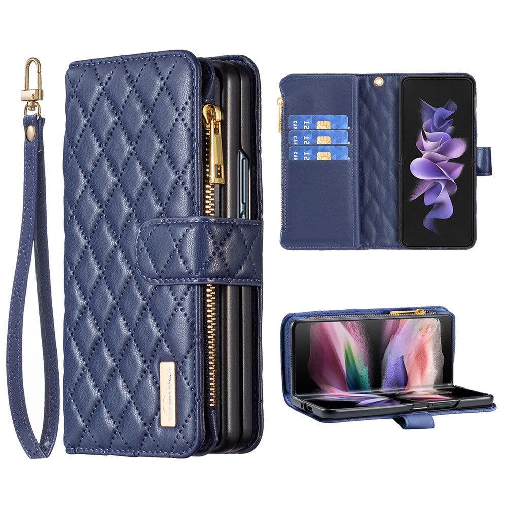BINFEN COLOR til Samsung Galaxy Z Fold6 5G etui PU-læder lynlåslomme telefoncover