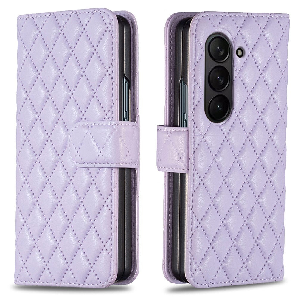 BINFEN COLOR For Samsung Galaxy Z Fold6 5G Case Rhombus Wallet PU Leather Phone Cover