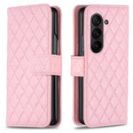 BINFEN COLOR For Samsung Galaxy Z Fold6 5G Case Rhombus Wallet PU Leather Phone Cover