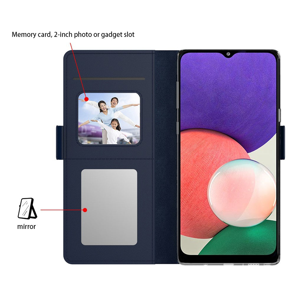 Samsung Galaxy M55 5G / F55 5G / C55 5G Spegelfodral PU-läder Flipfodral med Kortplats