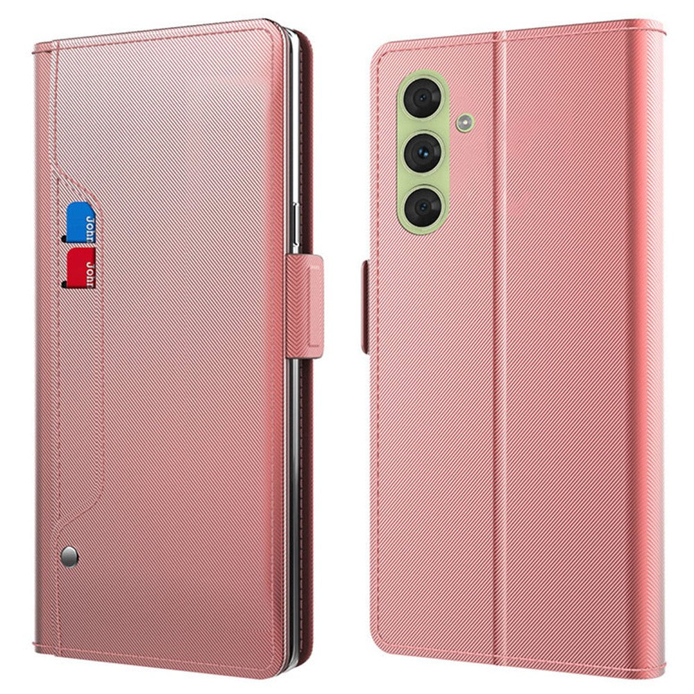 Samsung Galaxy M55 5G / F55 5G / C55 5G Spegelfodral PU-läder Flipfodral med Kortplats