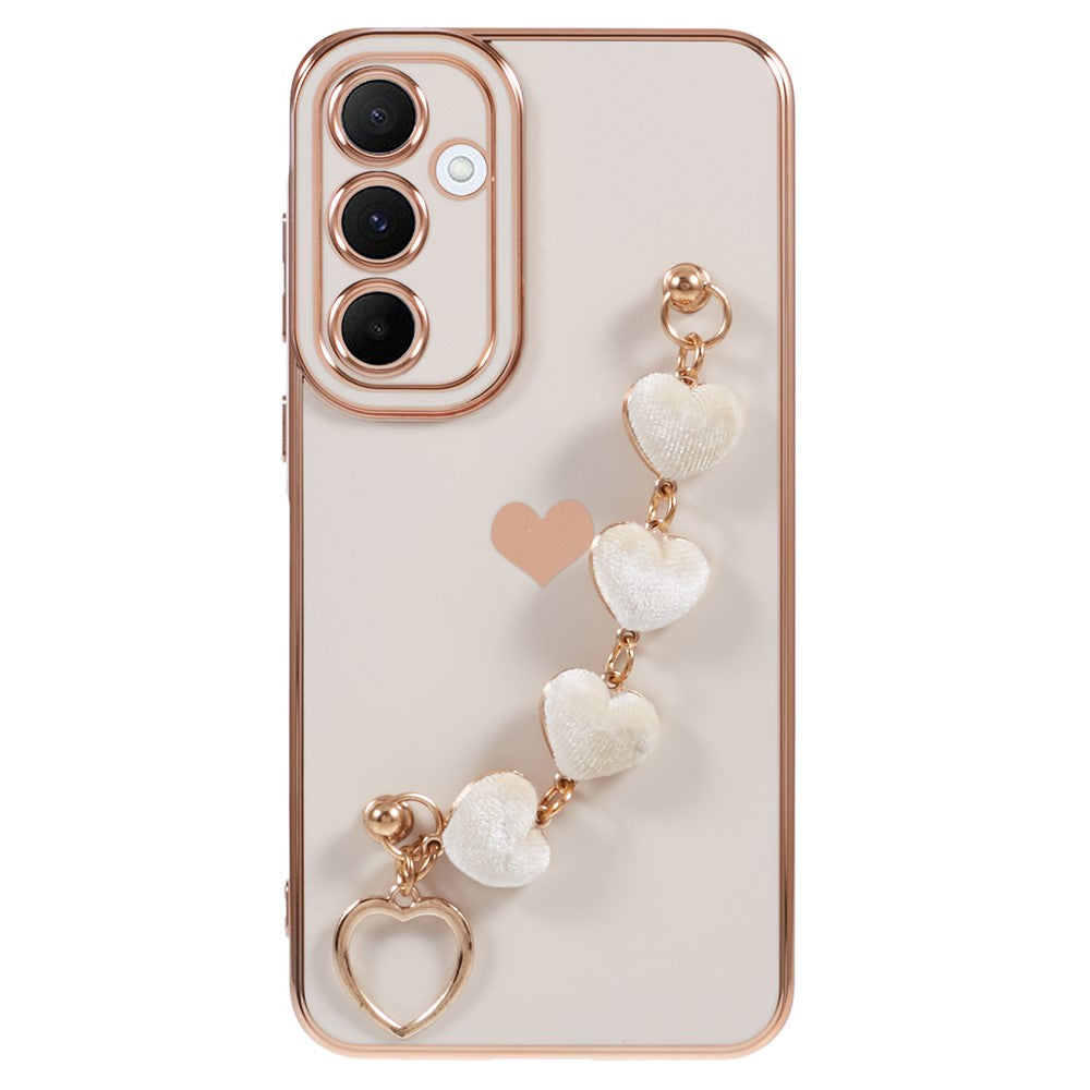For Samsung Galaxy A54 5G Case TPU Phone Cover with Chain Strap Electroplating Edge
