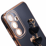 For Samsung Galaxy A35 5G Case Electroplating Edges TPU Phone Cover with Love-Heart Strap