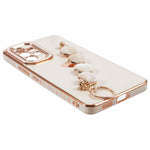 Til Samsung Galaxy A13 4G cover med hjerteprint, TPU-galvaniseret telefoncover med håndrem