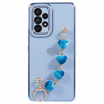 Til Samsung Galaxy A13 4G cover med hjerteprint, TPU-galvaniseret telefoncover med håndrem