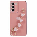 Samsung Galaxy S21 4G / 5G-skal TPU Love Hearts Estetiskt skal med remkedja
