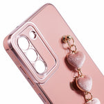 Samsung Galaxy S21 4G / 5G-skal TPU Love Hearts Estetiskt skal med remkedja