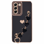 Samsung Galaxy S21 4G / 5G-skal TPU Love Hearts Estetiskt skal med remkedja