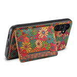 Samsung Galaxy A15 5G Skal Blommönster Korthållare Stativ PU+TPU+PC mobilskal