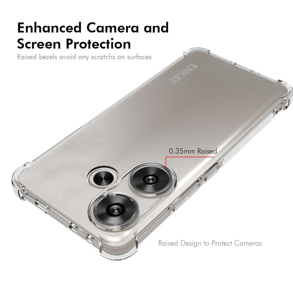 ENKAY HAT PRINCE För Xiaomi Redmi Turbo 3 5G / Poco F6 5G TPU-skal Halkfritt Genomskinligt mobilskydd