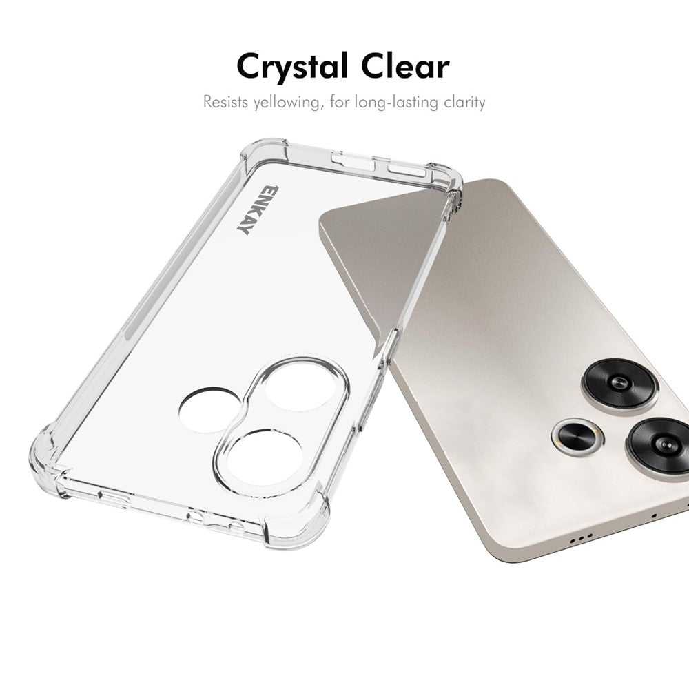 ENKAY HAT PRINCE För Xiaomi Redmi Turbo 3 5G / Poco F6 5G TPU-skal Halkfritt Genomskinligt mobilskydd