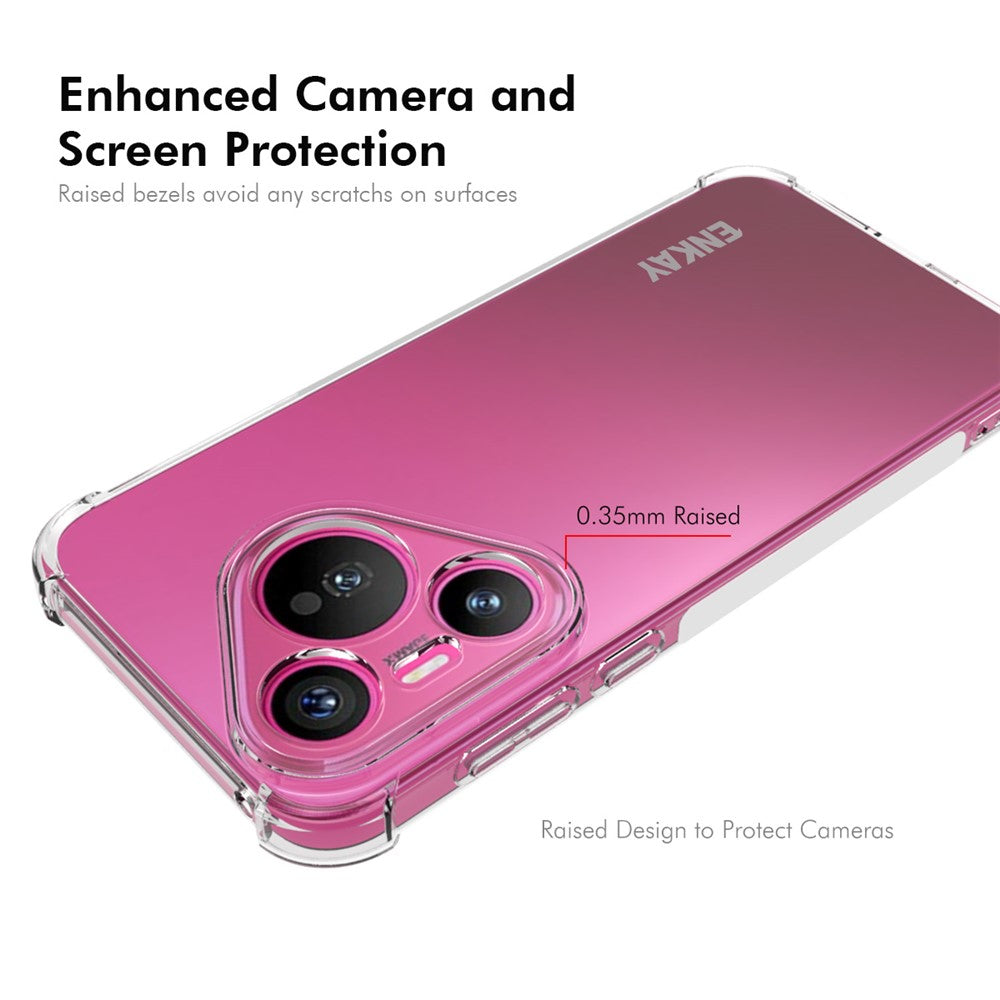 ENKAY HAT PRINCE For Huawei Pura 70 Clear Case Anti-Drop Corners Protection TPU Phone Cover