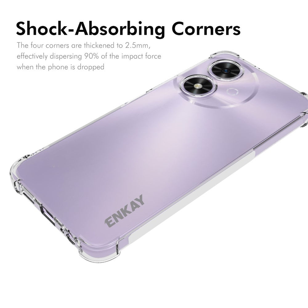 ENKAY HAT PRINCE til Honor Play 50 / Play 50m Cover med Forstærkede Hjørner Klart TPU Telefoncover