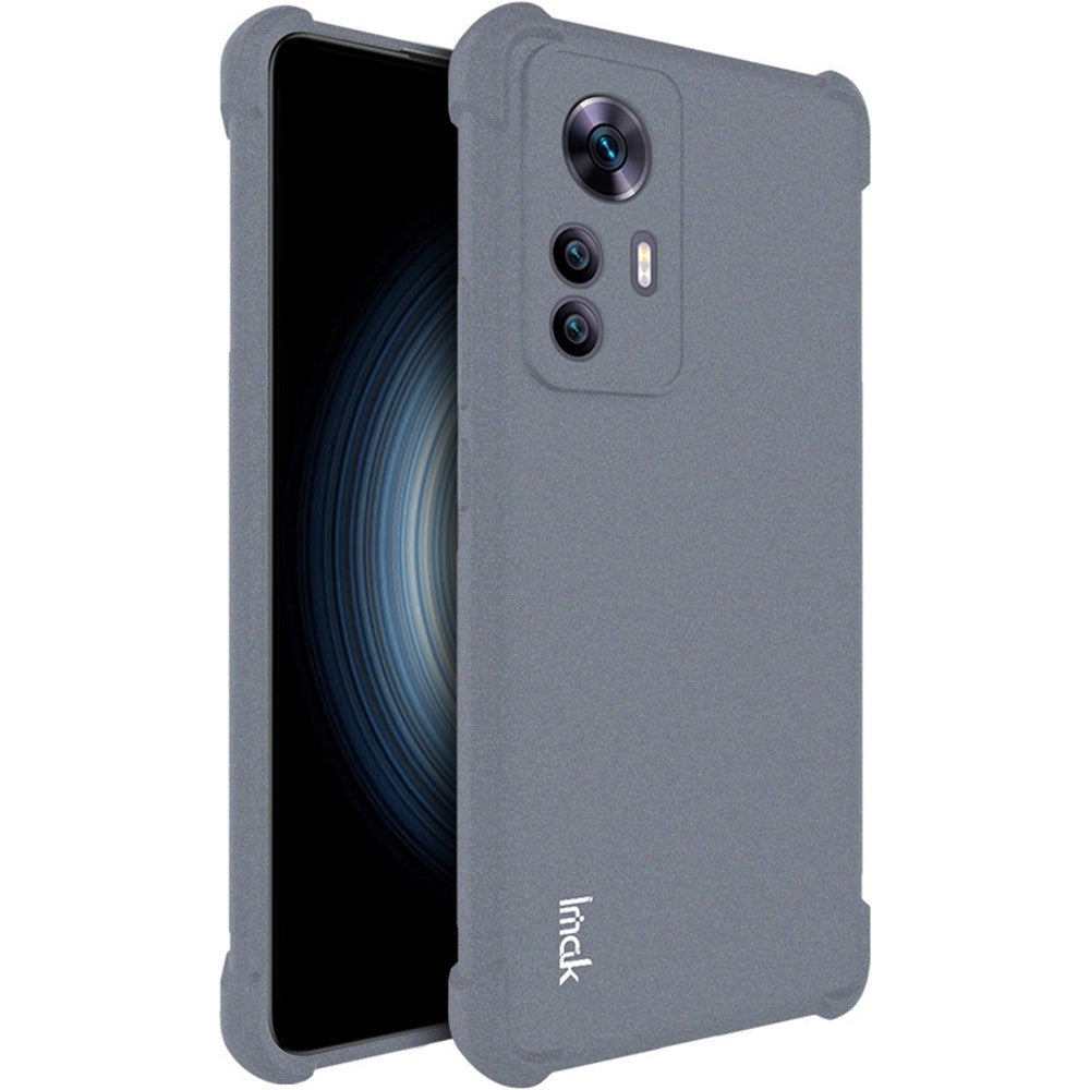 IMAK-cover til Xiaomi Redmi K50 Ultra 5G / 12T 5G med airbags i alle fire hjørner, mat, stødsikkert mobilcover med blød TPU-bagside