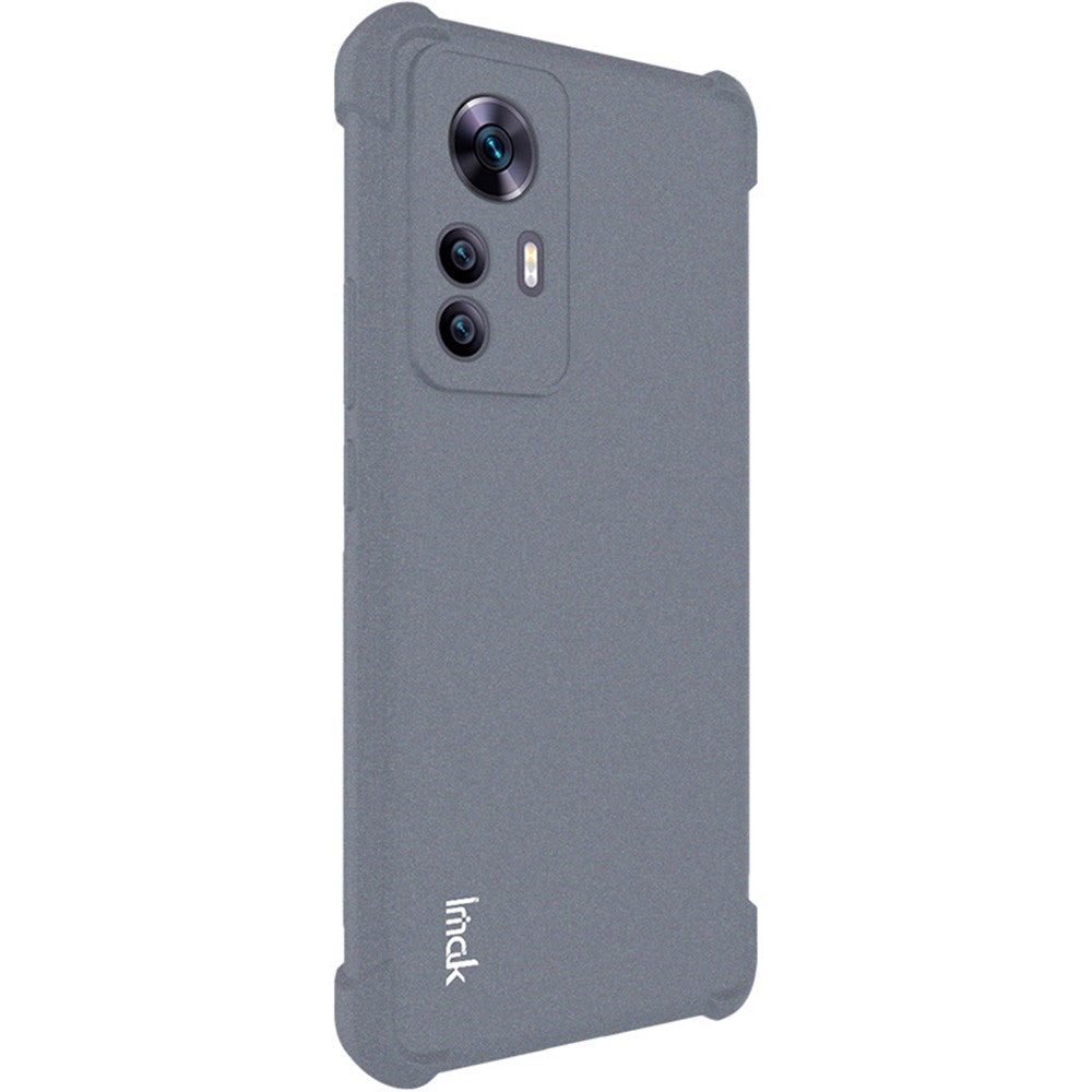IMAK-cover til Xiaomi Redmi K50 Ultra 5G / 12T 5G med airbags i alle fire hjørner, mat, stødsikkert mobilcover med blød TPU-bagside