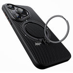 For Huawei Pura 70 Magnetic Case Carbon Fiber Texture PC+TPU Kickstand Phone Cover