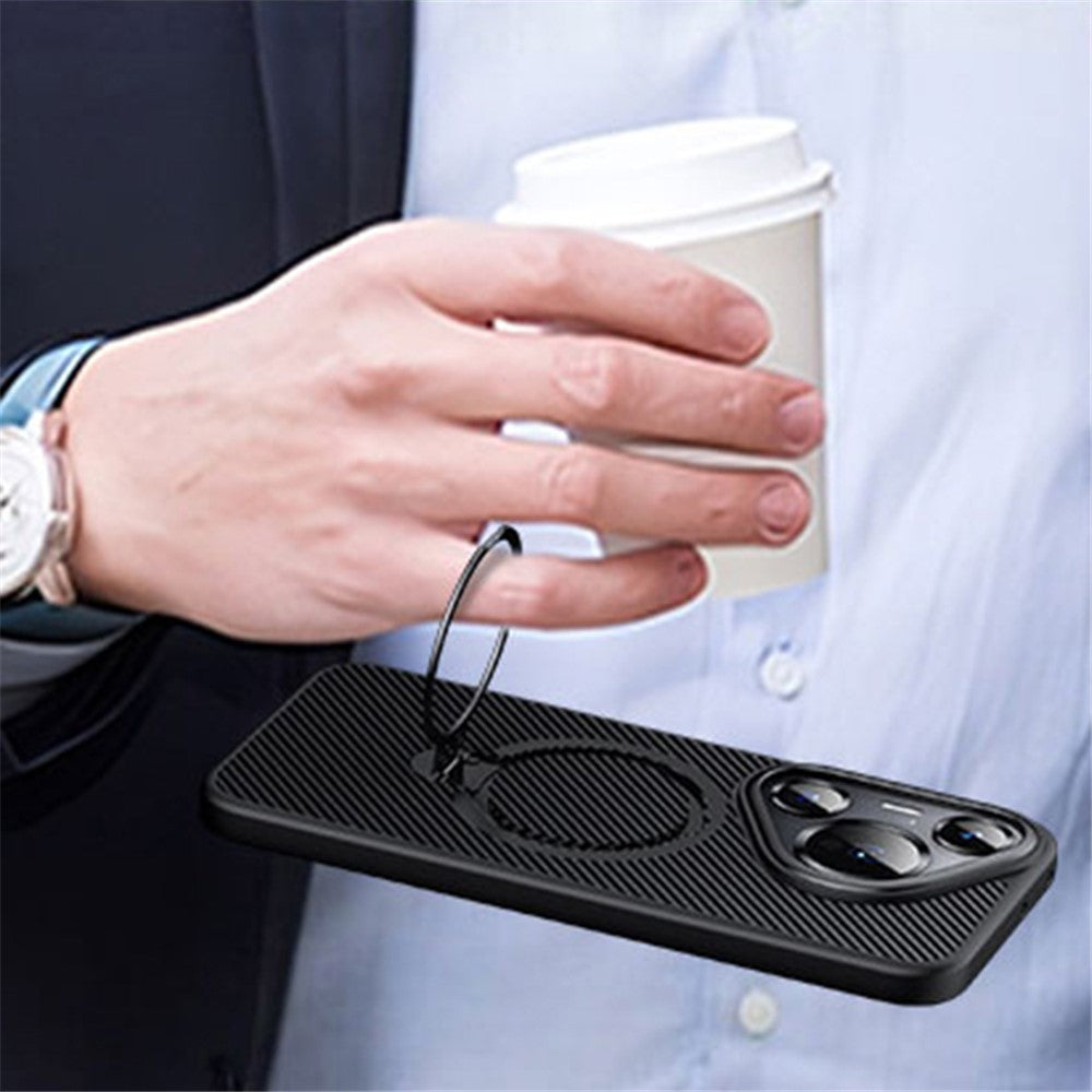 For Huawei Pura 70 Magnetic Case Carbon Fiber Texture PC+TPU Kickstand Phone Cover