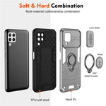 For Samsung Galaxy A22 4G (EU Version) Case PC+TPU Kickstand Cover with Slide Lens Cover