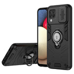 For Samsung Galaxy A22 4G (EU Version) Case PC+TPU Kickstand Cover with Slide Lens Cover