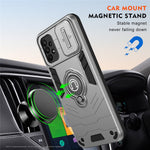 For Samsung Galaxy A23 4G / A23 5G (Global Version) Case PC+TPU Kickstand Lens Lid Phone Cover