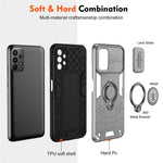 For Samsung Galaxy A23 4G / A23 5G (Global Version) Case PC+TPU Kickstand Lens Lid Phone Cover