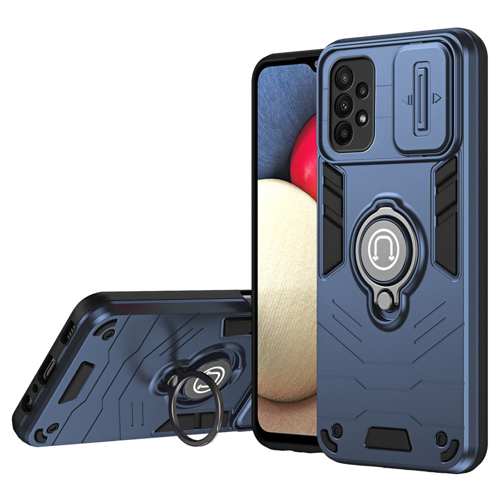 For Samsung Galaxy A23 4G / A23 5G (Global Version) Case PC+TPU Kickstand Lens Lid Phone Cover
