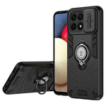For Honor X8b 4G Case Ring Holder PC+TPU Phone Cover with Slide Lens Window