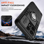 For Honor X8b 4G Case Ring Holder PC+TPU Phone Cover with Slide Lens Window
