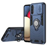For Samsung Galaxy M54 5G / F54 5G Case Ring Kickstand PC+TPU Phone Cover with Slide Lens Guard