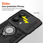 For Xiaomi Redmi Note 13 Pro 4G / Poco M6 Pro 4G Case Slide Lens Guard Phone Cover with Kickstand