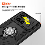 For Xiaomi 14 Case Slide Lens Lid   Cell Phone Cover with Ring Kickstand