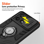 For Xiaomi Poco X6 Pro 5G / Redmi K70E 5G Case Slide Camera Lid PC+TPU Ring Kickstand Phone Cover