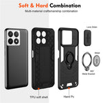 For Xiaomi Poco X6 Pro 5G / Redmi K70E 5G Case Slide Camera Lid PC+TPU Ring Kickstand Phone Cover