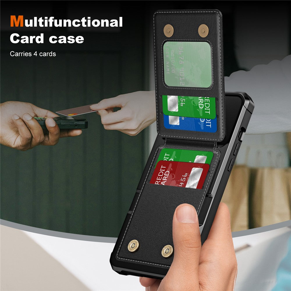 ZM11 Til iPhone 14 Pro Max Kickstand Etui Kortpladser PU Læder+TPU Telefoncover