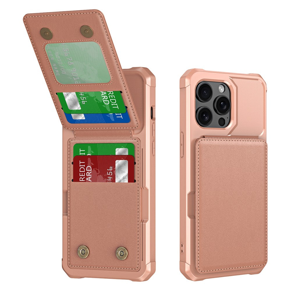 ZM11 Til iPhone 14 Pro Max Kickstand Etui Kortpladser PU Læder+TPU Telefoncover