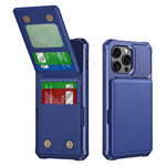 ZM11 Til iPhone 14 Pro Max Kickstand Etui Kortpladser PU Læder+TPU Telefoncover