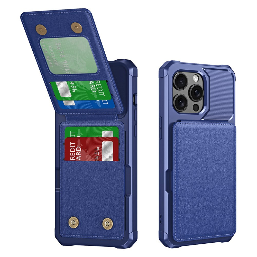 ZM11 Til iPhone 14 Pro Max Kickstand Etui Kortpladser PU Læder+TPU Telefoncover