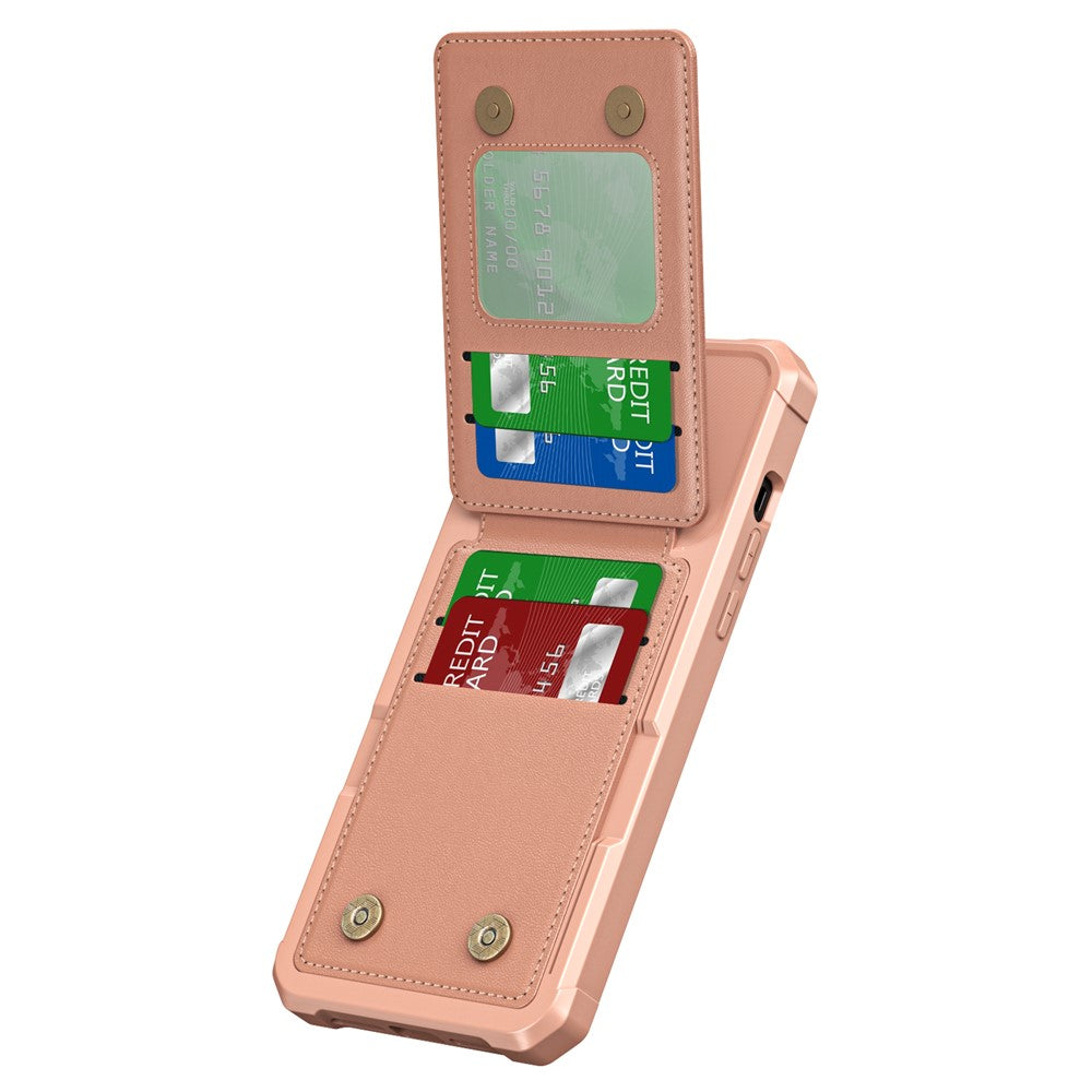 ZM11 Til iPhone 14 Pro etui med kortholder og støttefod i PU-læder + TPU telefoncover
