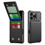 ZM11 Til iPhone 14 Pro etui med kortholder og støttefod i PU-læder + TPU telefoncover
